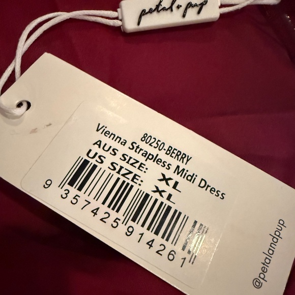 NWT Petal & Pup Berry Elegant Strapless Dress - Picture 2 of 5